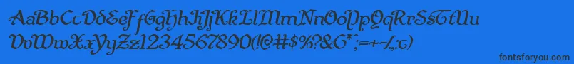 Quillswordexpandital Font – Black Fonts on Blue Background