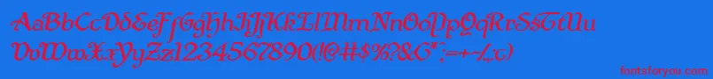 Quillswordexpandital Font – Red Fonts on Blue Background