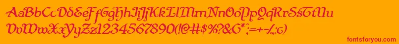 Quillswordexpandital Font – Red Fonts on Orange Background