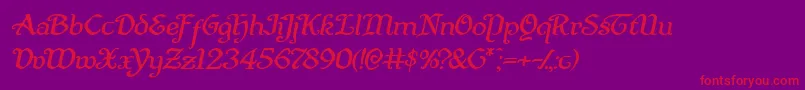 Quillswordexpandital Font – Red Fonts on Purple Background