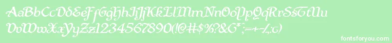 Quillswordexpandital Font – White Fonts on Green Background