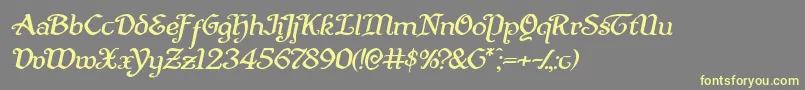 Quillswordexpandital Font – Yellow Fonts on Gray Background