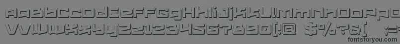 フォントLogofontik4fExtrudedRegular – 黒い文字の灰色の背景