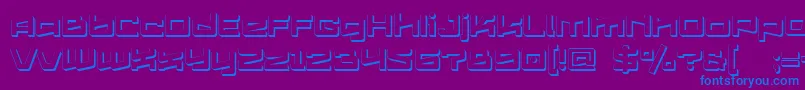 Więcej informacji o czcionce Logofontik4fExtrudedRegular Czcionka Logofontik4fExtrudedRegular – niebieskie czcionki na fioletowym tle