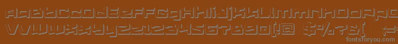Logofontik4fExtrudedRegular Font – Gray Fonts on Brown Background
