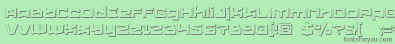 Logofontik4fExtrudedRegular Font – Gray Fonts on Green Background