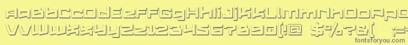 Logofontik4fExtrudedRegular-Schriftart – Graue Schriften auf gelbem Hintergrund