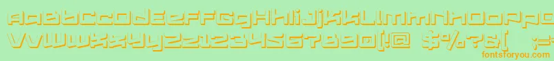Logofontik4fExtrudedRegular Font – Orange Fonts on Green Background