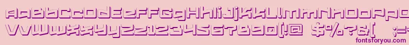 Police Logofontik4fExtrudedRegular – polices violettes sur fond rose