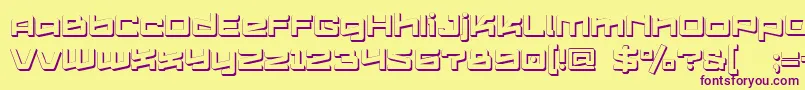 Logofontik4fExtrudedRegular-Schriftart – Violette Schriften auf gelbem Hintergrund