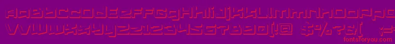フォントLogofontik4fExtrudedRegular – 紫の背景に赤い文字