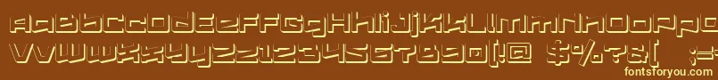 フォントLogofontik4fExtrudedRegular – 黄色のフォント、茶色の背景