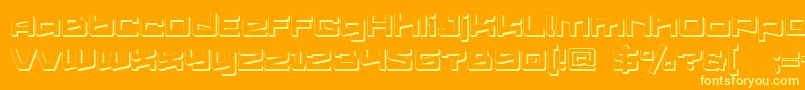 フォントLogofontik4fExtrudedRegular – オレンジの背景に黄色の文字