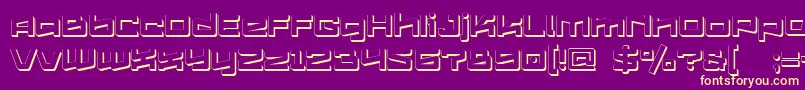 Logofontik4fExtrudedRegular Font – Yellow Fonts on Purple Background