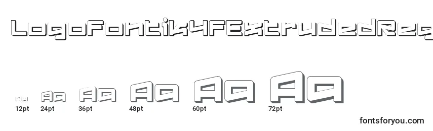 Größen der Schriftart Logofontik4fExtrudedRegular