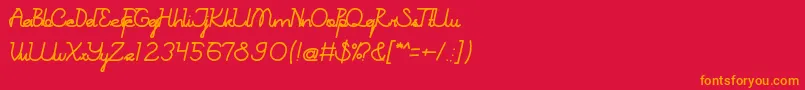 フォントBrandNewColony – 赤い背景にオレンジの文字