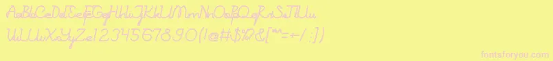 BrandNewColony Font – Pink Fonts on Yellow Background