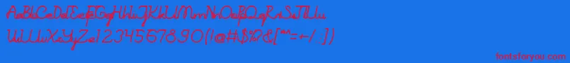 BrandNewColony Font – Red Fonts on Blue Background