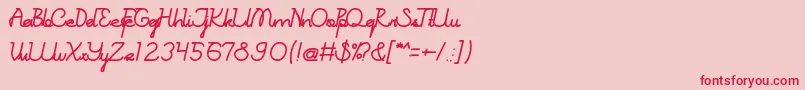 BrandNewColony Font – Red Fonts on Pink Background