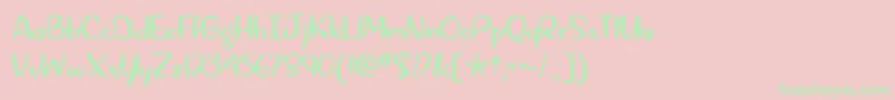 SpringtimeInAprilOtf-Schriftart – Grüne Schriften auf rosa Hintergrund