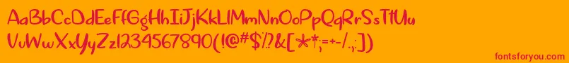 フォントSpringtimeInAprilOtf – オレンジの背景に赤い文字