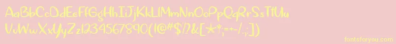 SpringtimeInAprilOtf Font – Yellow Fonts on Pink Background