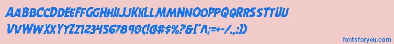 Horroweenital Font – Blue Fonts on Pink Background