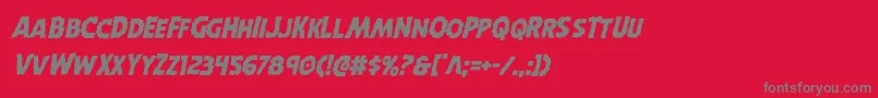 フォントHorroweenital – 赤い背景に灰色の文字