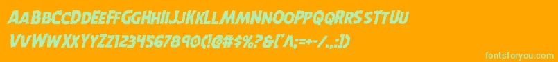 Horroweenital Font – Green Fonts on Orange Background