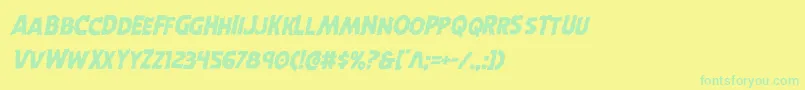 Horroweenital Font – Green Fonts on Yellow Background