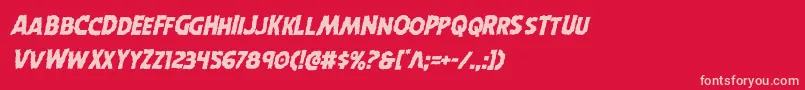 Horroweenital Font – Pink Fonts on Red Background