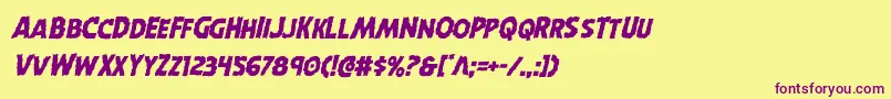 Horroweenital Font – Purple Fonts on Yellow Background