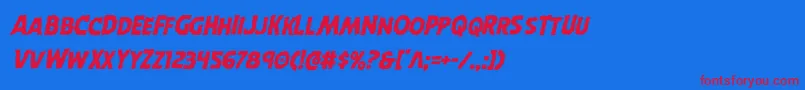 Horroweenital Font – Red Fonts on Blue Background