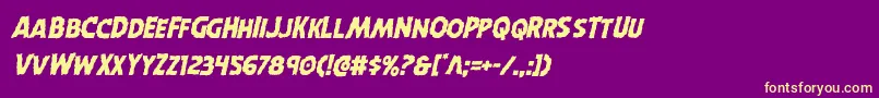 Шрифт Horroweenital – жёлтые шрифты на фиолетовом фоне