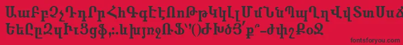 Anahid Font – Black Fonts on Red Background