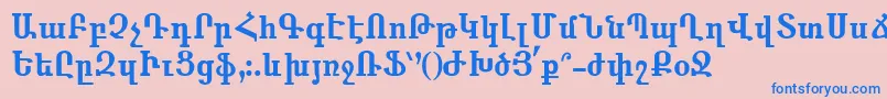 フォントAnahid – ピンクの背景に青い文字