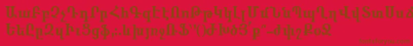 Anahid-Schriftart – Braune Schriften auf rotem Hintergrund