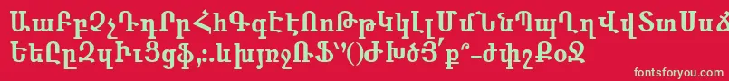 Anahid Font – Green Fonts on Red Background