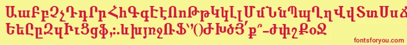 Anahid Font – Red Fonts on Yellow Background