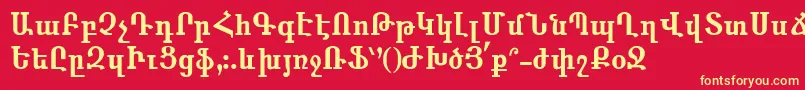 Anahid Font – Yellow Fonts on Red Background