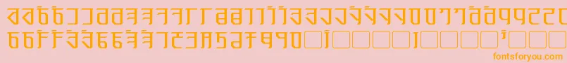 Exodite-Schriftart – Orangefarbene Schriften auf rosa Hintergrund