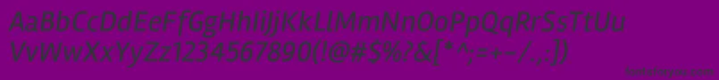 フォントRamblaItalic – 紫の背景に黒い文字