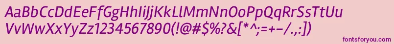 RamblaItalic Font – Purple Fonts on Pink Background