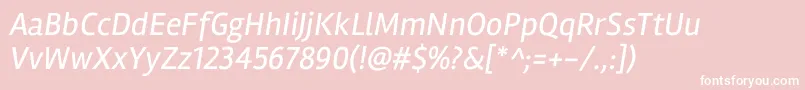 RamblaItalic-Schriftart – Weiße Schriften auf rosa Hintergrund