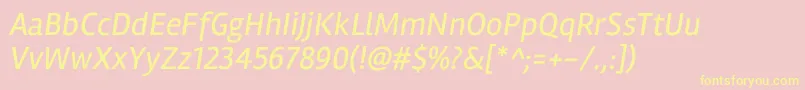 RamblaItalic Font – Yellow Fonts on Pink Background