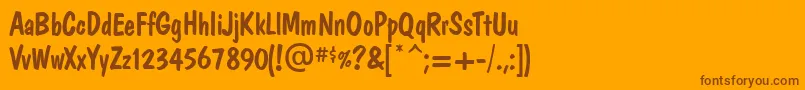 Шрифт DomVeryCasual – коричневые шрифты на оранжевом фоне