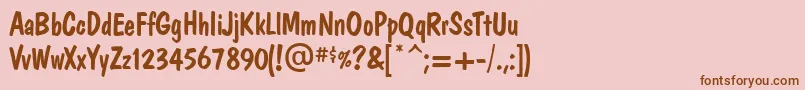 DomVeryCasual Font – Brown Fonts on Pink Background