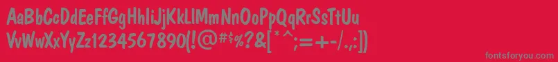 フォントDomVeryCasual – 赤い背景に灰色の文字