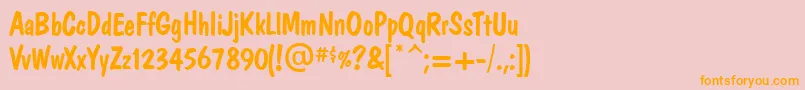 DomVeryCasual Font – Orange Fonts on Pink Background