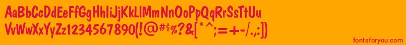 DomVeryCasual Font – Red Fonts on Orange Background
